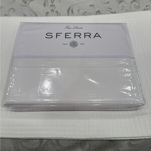 SFERRA LEONARDO PERCALE 4 PIECE KING SHEET SET IN WHITE MADE IN ITALY